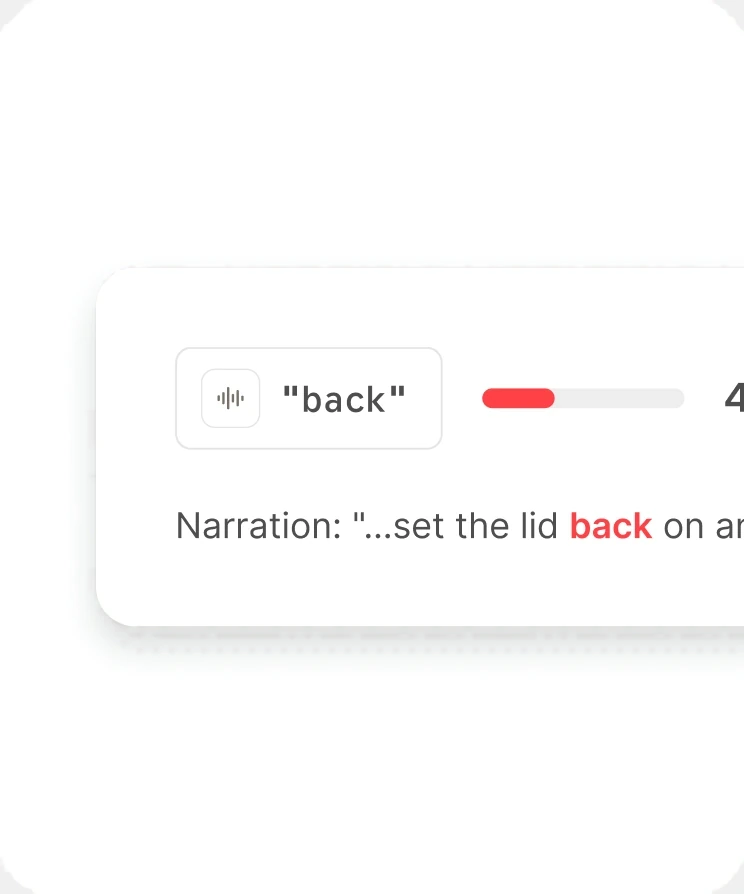 The word "back" found in the narration of 41 of 1,340 steps