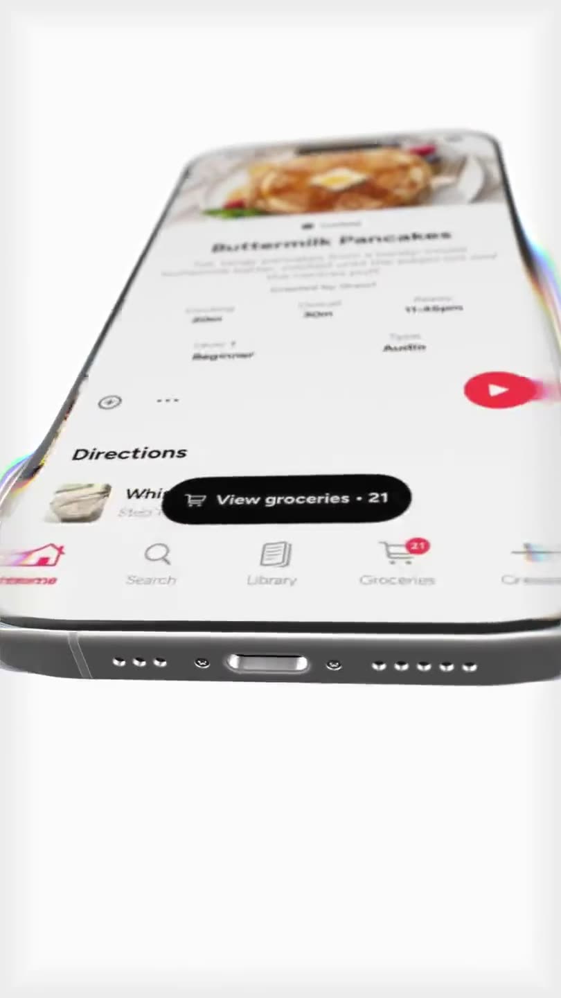 Growl, a native iOS cooking app, in use
