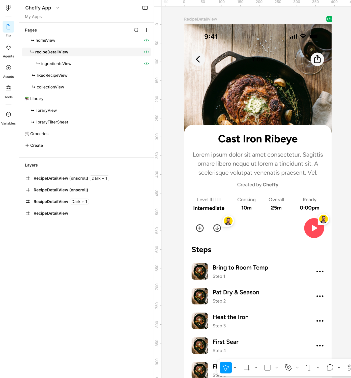 Xcode, live preview matching Figma 1:1